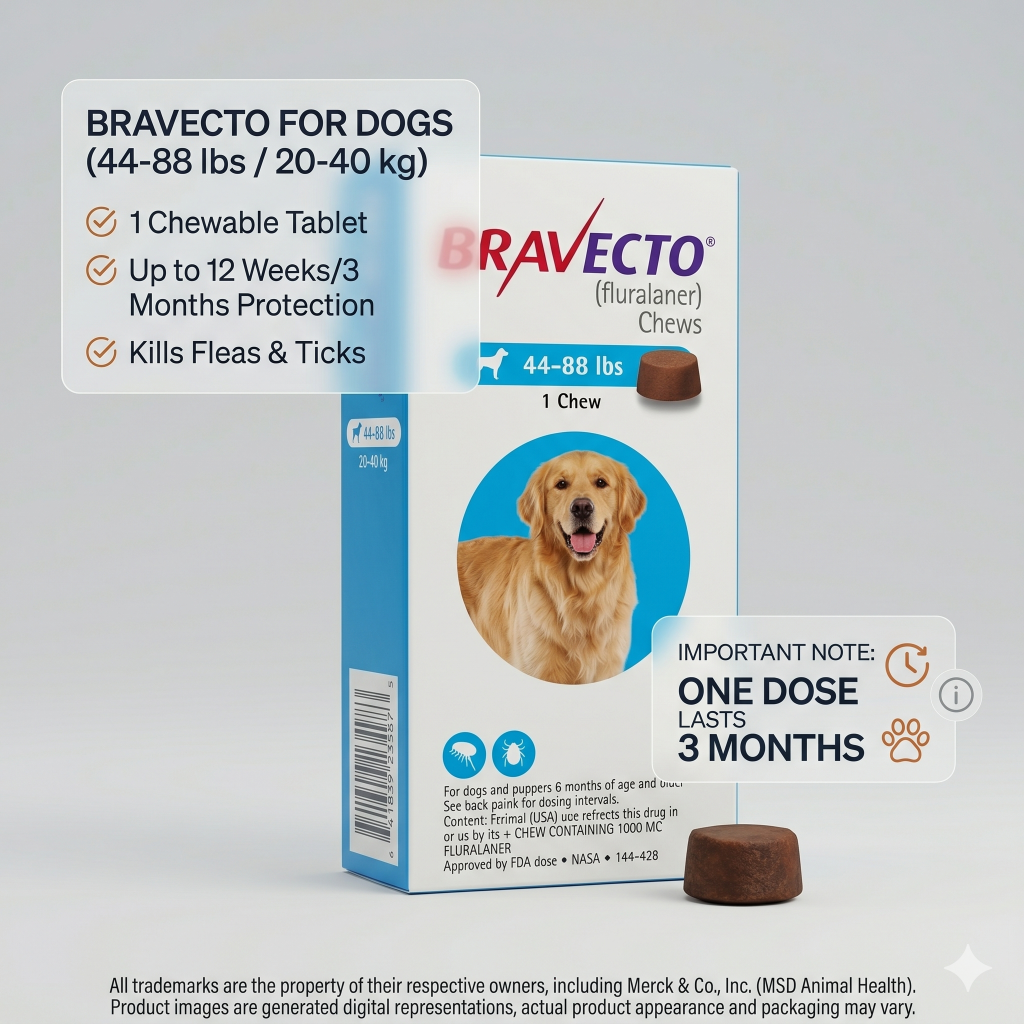 Bravecto Chewable Product packaging example